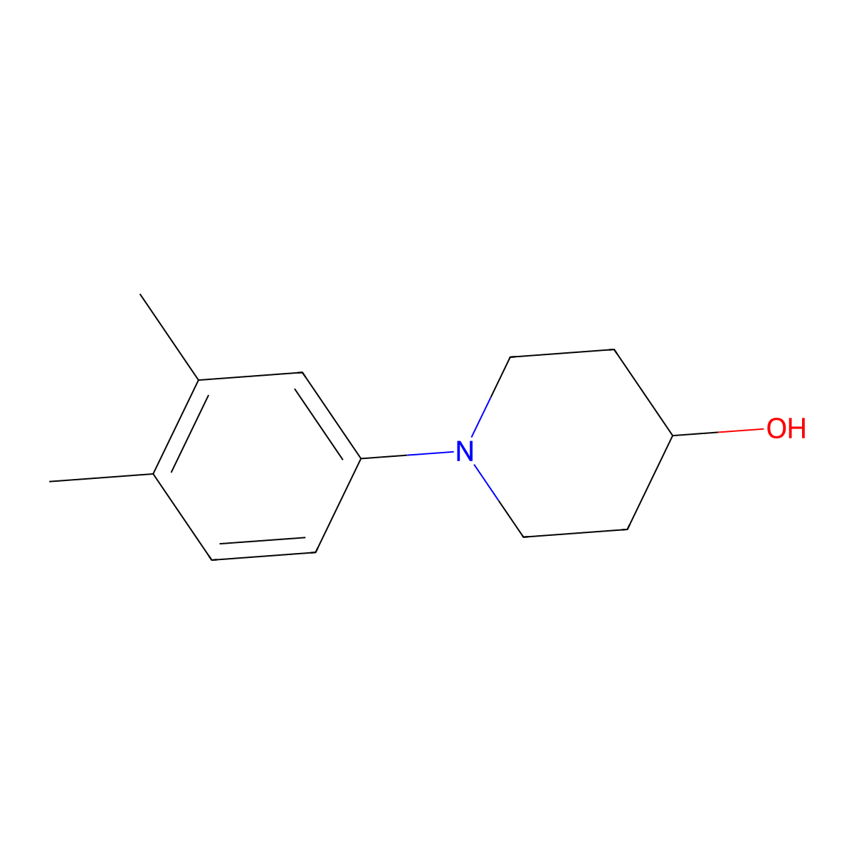 1-(3,4-Dimethylphenyl)piperidin-4-ol molecular structure, CAS 1226205-34-0