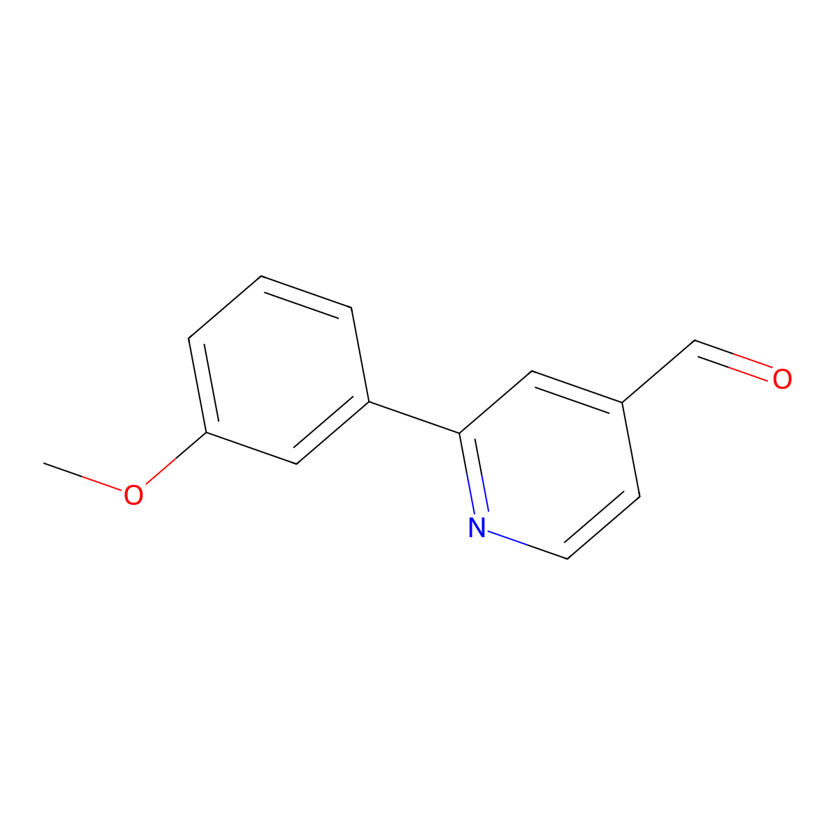 2-(3-Methoxyphenyl)-4-pyridinecarboxaldehyde molecular structure, CAS 1226205-79-3