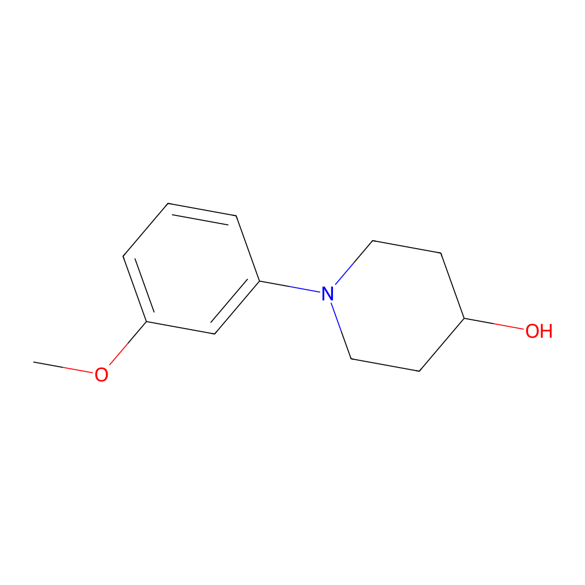 1-(3-Methoxyphenyl)piperidin-4-ol molecular structure, CAS 1226205-99-7