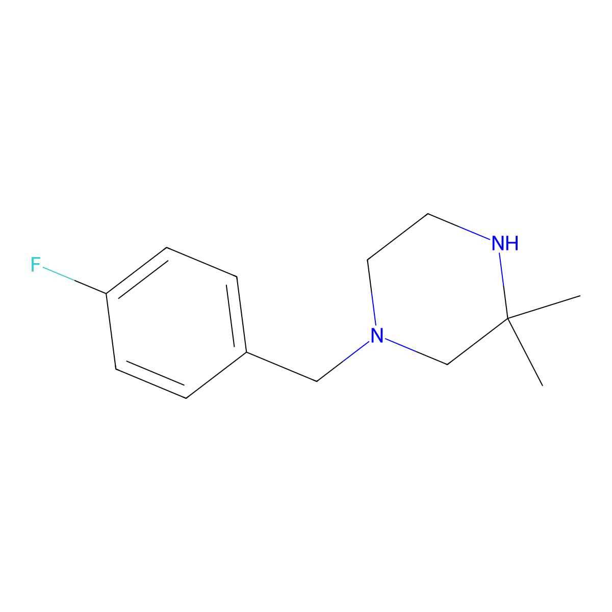 1-[(4-Fluorophenyl)methyl]-3,3-dimethylpiperazine molecular structure, CAS 1226207-80-2