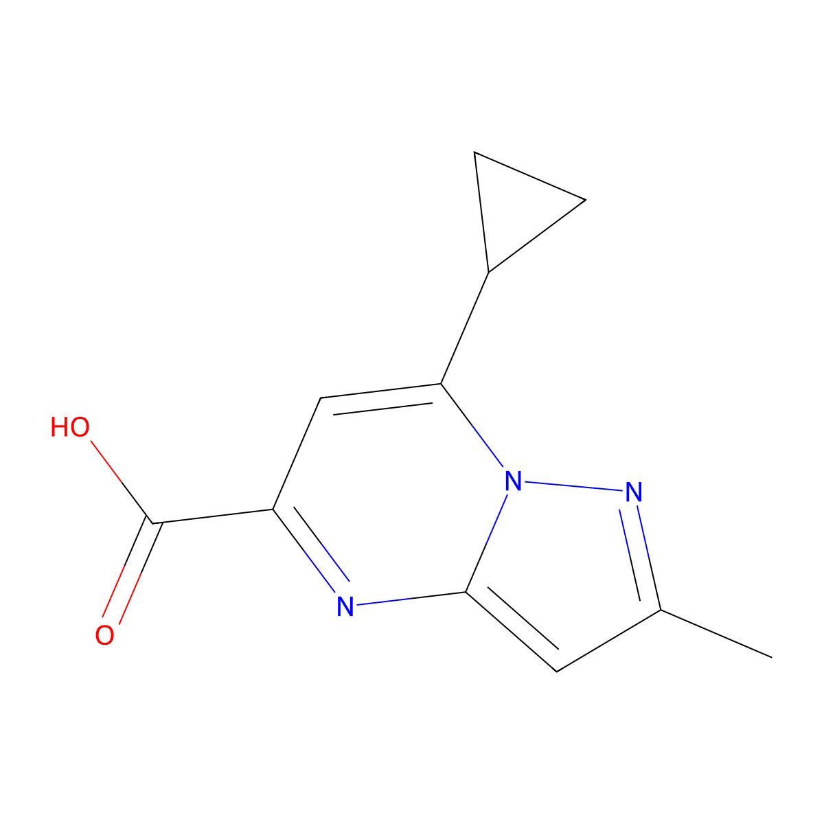 7-Cyclopropyl-2-methylpyrazolo[1,5-a]pyrimidine-5-carboxylic acid molecular structure, CAS 1226209-52-4