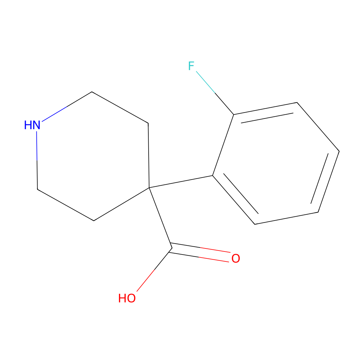 4-(2-Fluorophenyl)piperidine-4-carboxylic acid molecular structure, CAS 1226211-99-9