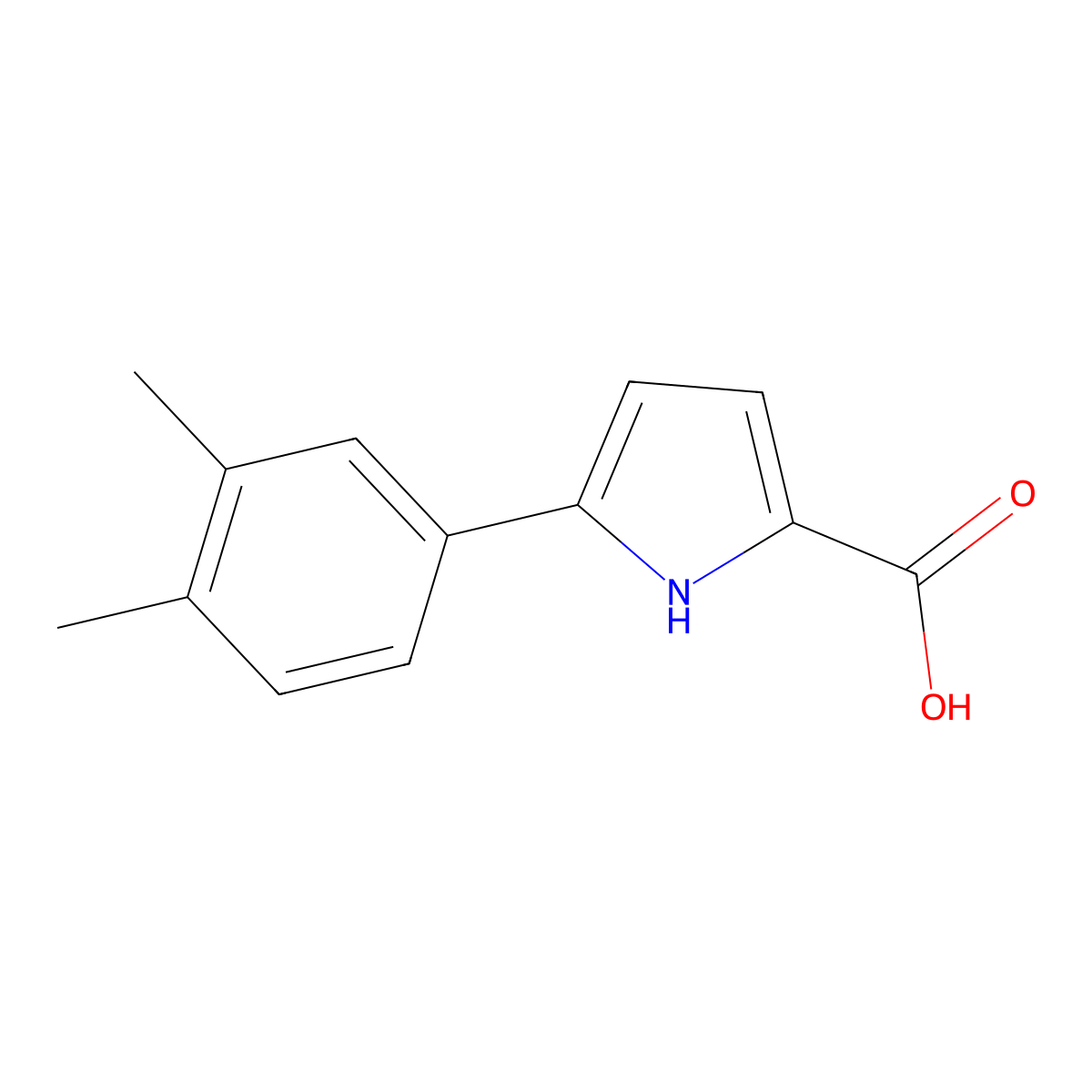 5-(3,4-Dimethylphenyl)-1H-pyrrole-2-carboxylic acid molecular structure, CAS 1226212-38-9