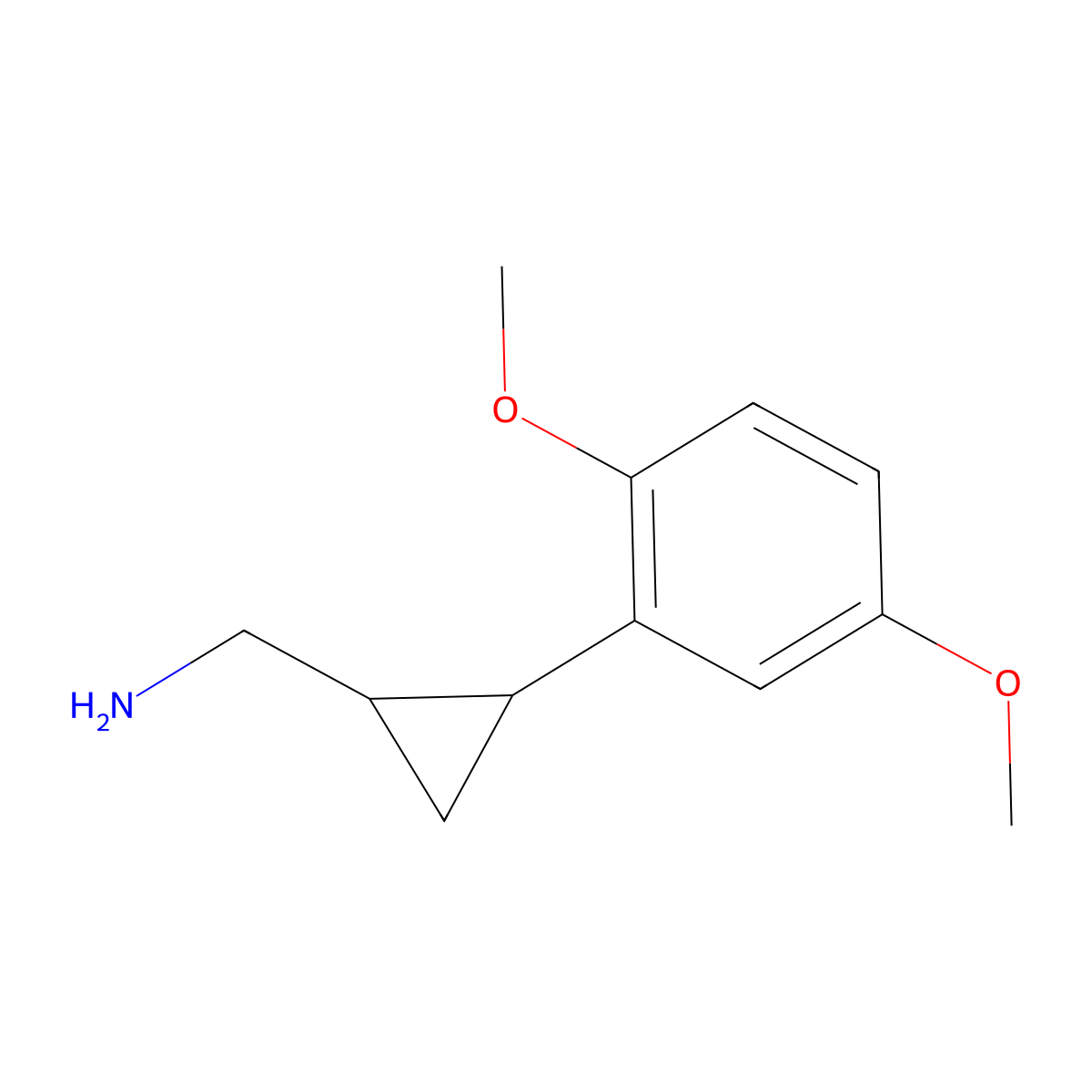 Cyclopropanemethanamine, 2-(2,5-dimethoxyphenyl)- molecular structure, CAS 1226213-09-7