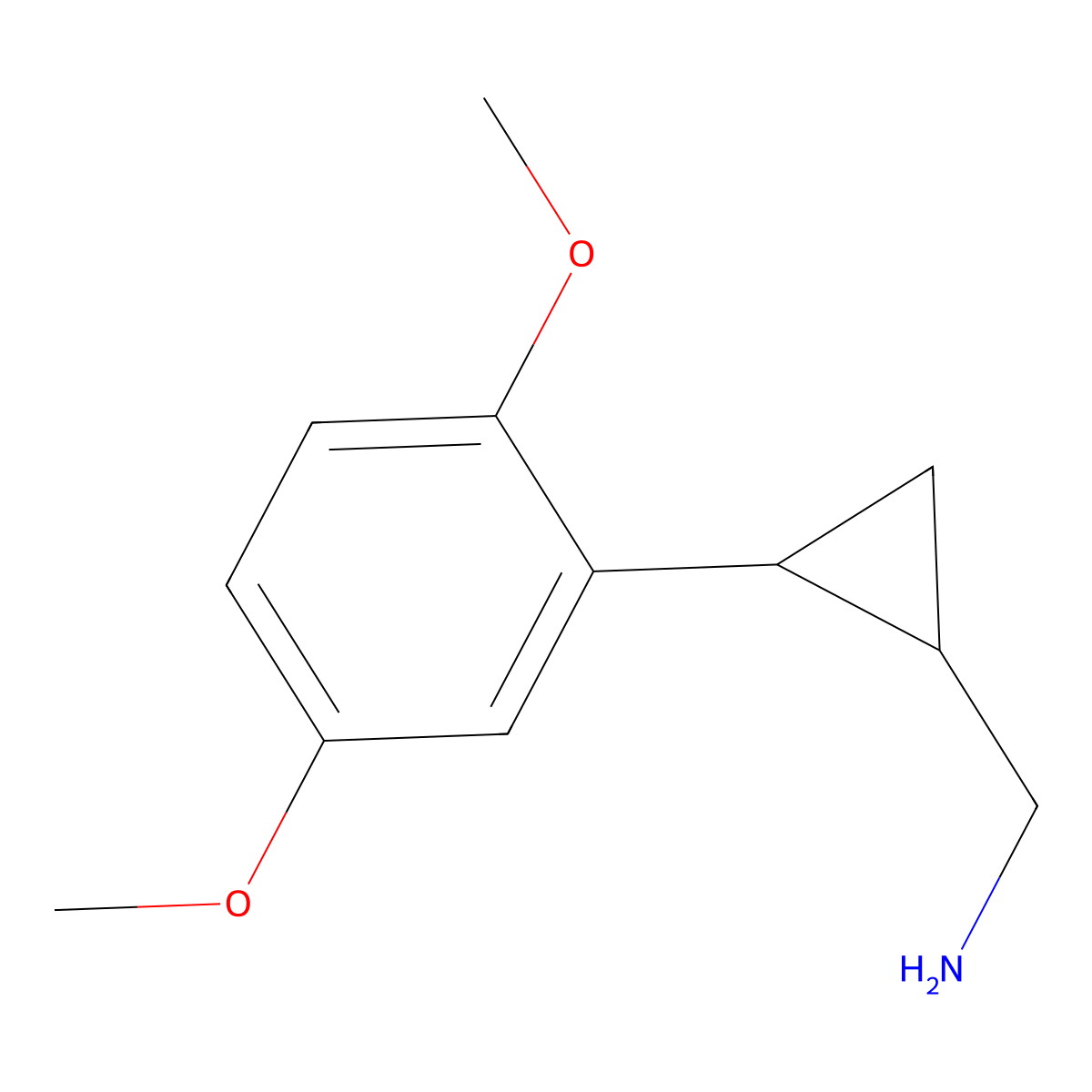 Cyclopropanemethanamine, 2-(2,5-dimethoxyphenyl)- molecular structure, CAS 1226213-09-7