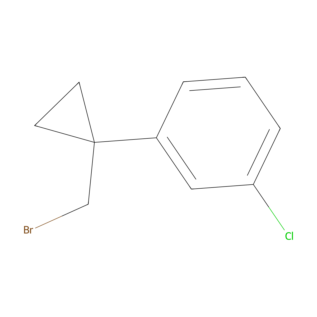 1-(1-(Bromomethyl)cyclopropyl)-3-chlorobenzene molecular structure, CAS 1226215-51-5