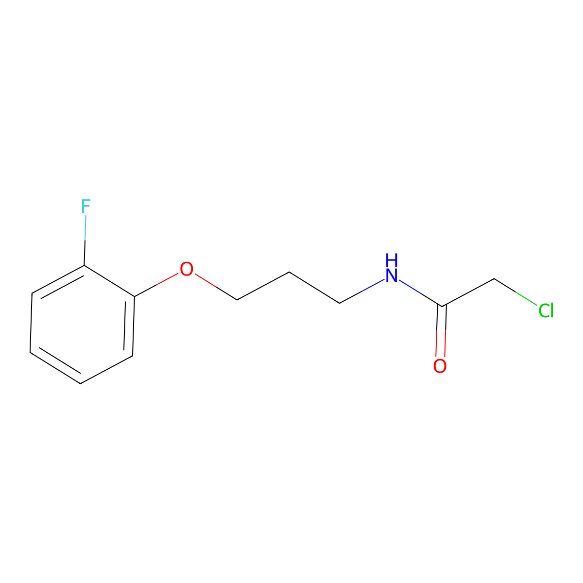 2-chloro-N-[3-(2-fluorophenoxy)propyl]acetamide molecular structure, CAS 1226215-91-3