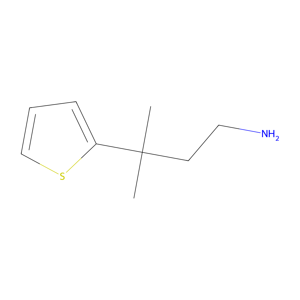 3-Methyl-3-(thiophen-2-yl)butan-1-amine molecular structure, CAS 1226216-37-0