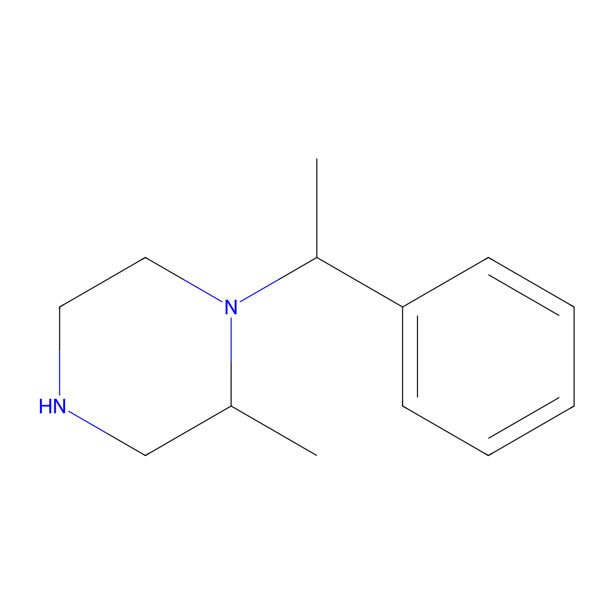 2-Methyl-1-(1-phenylethyl)piperazine molecular structure, CAS 1226220-73-0