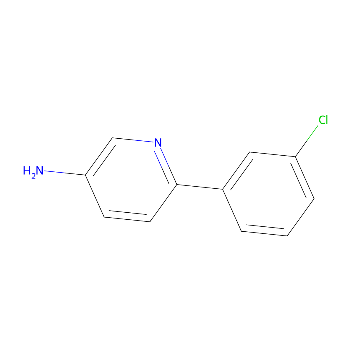 6-(3-Chlorophenyl)pyridin-3-amine molecular structure, CAS 1226220-94-5