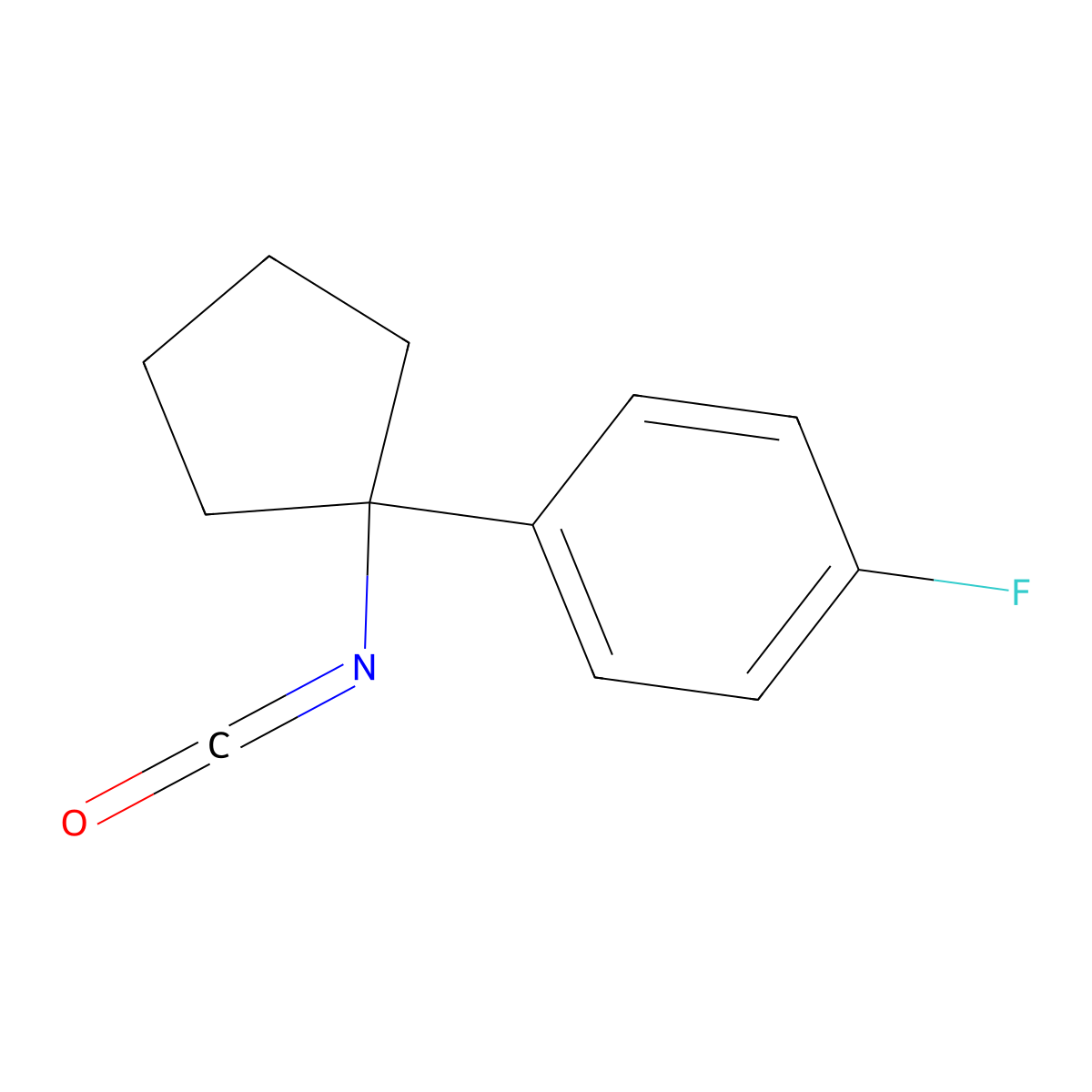 1-Fluoro-4-(1-isocyanatocyclopentyl)benzene molecular structure, CAS 1226221-21-1