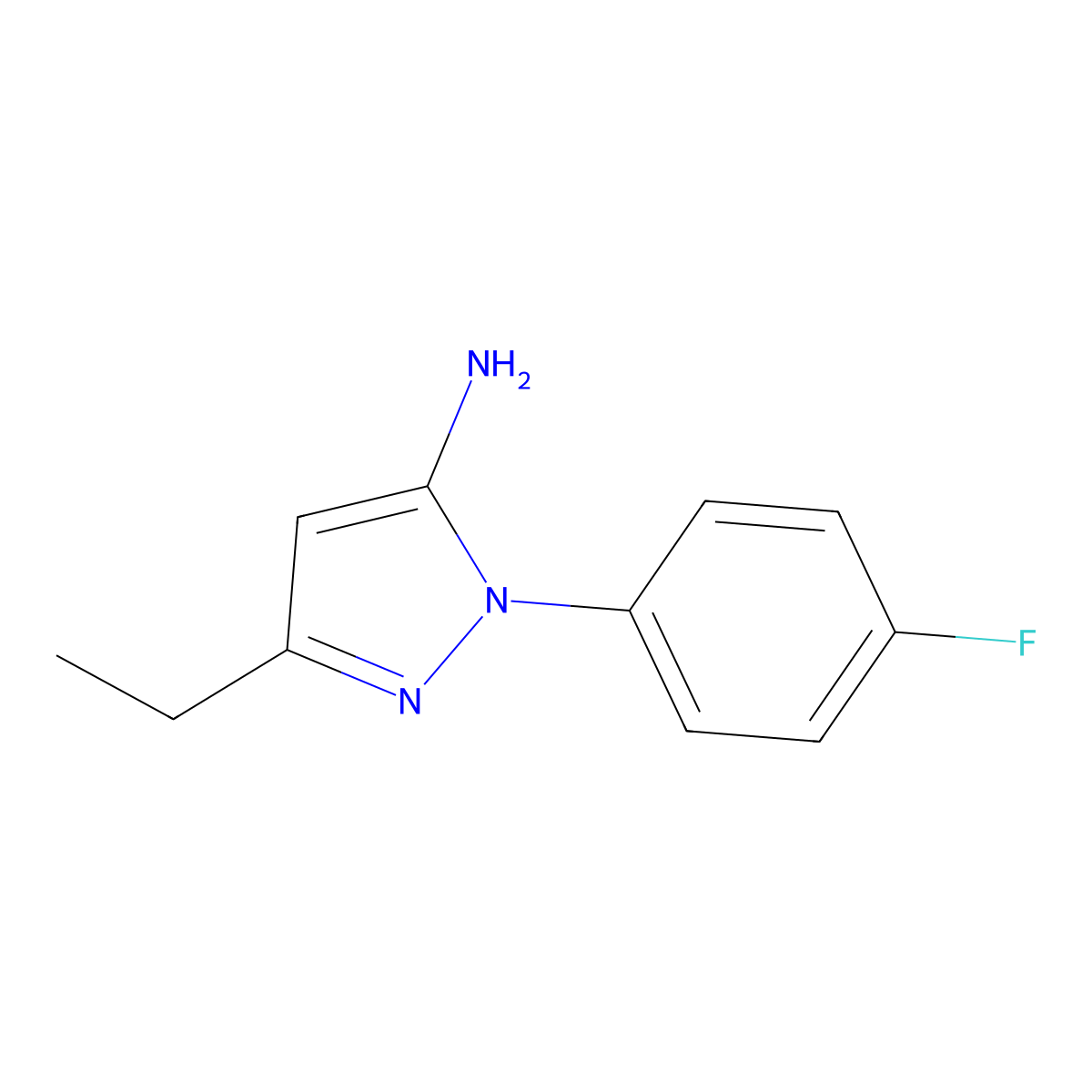 3-Ethyl-1-(4-fluorophenyl)-1H-pyrazol-5-amine molecular structure, CAS 1226221-27-7