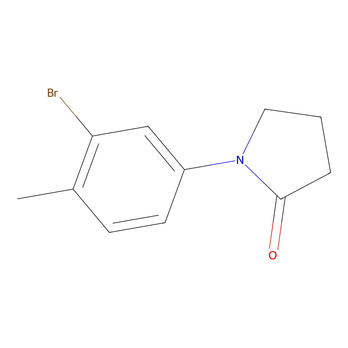 1-(3-Bromo-4-methylphenyl)pyrrolidin-2-one molecular structure, CAS 1226225-33-7