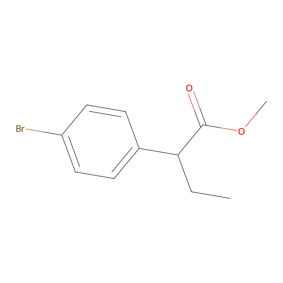 Methyl 2-(4-bromophenyl)butanoate molecular structure, CAS 1226228-17-6