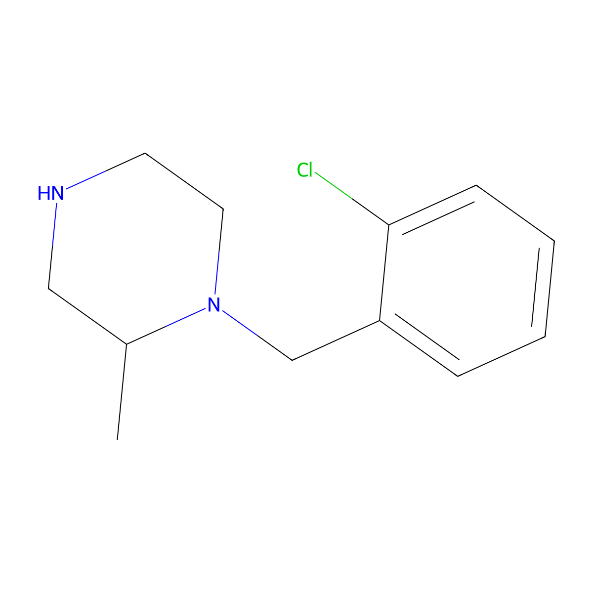 1-[(2-Chlorophenyl)methyl]-2-methylpiperazine molecular structure, CAS 1226229-88-4