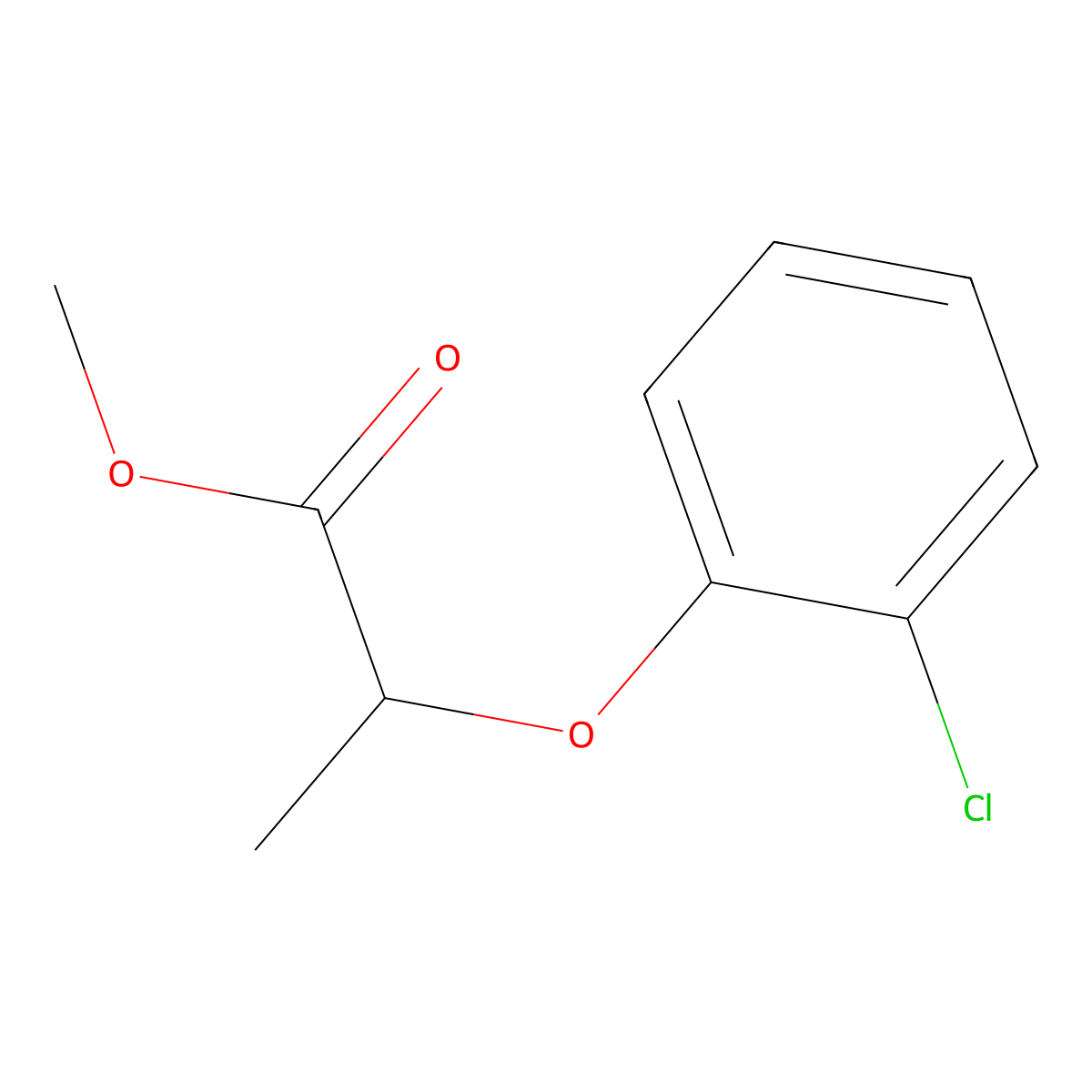Methyl 2-(2-chlorophenoxy)propanoate molecular structure, CAS 122623-80-7