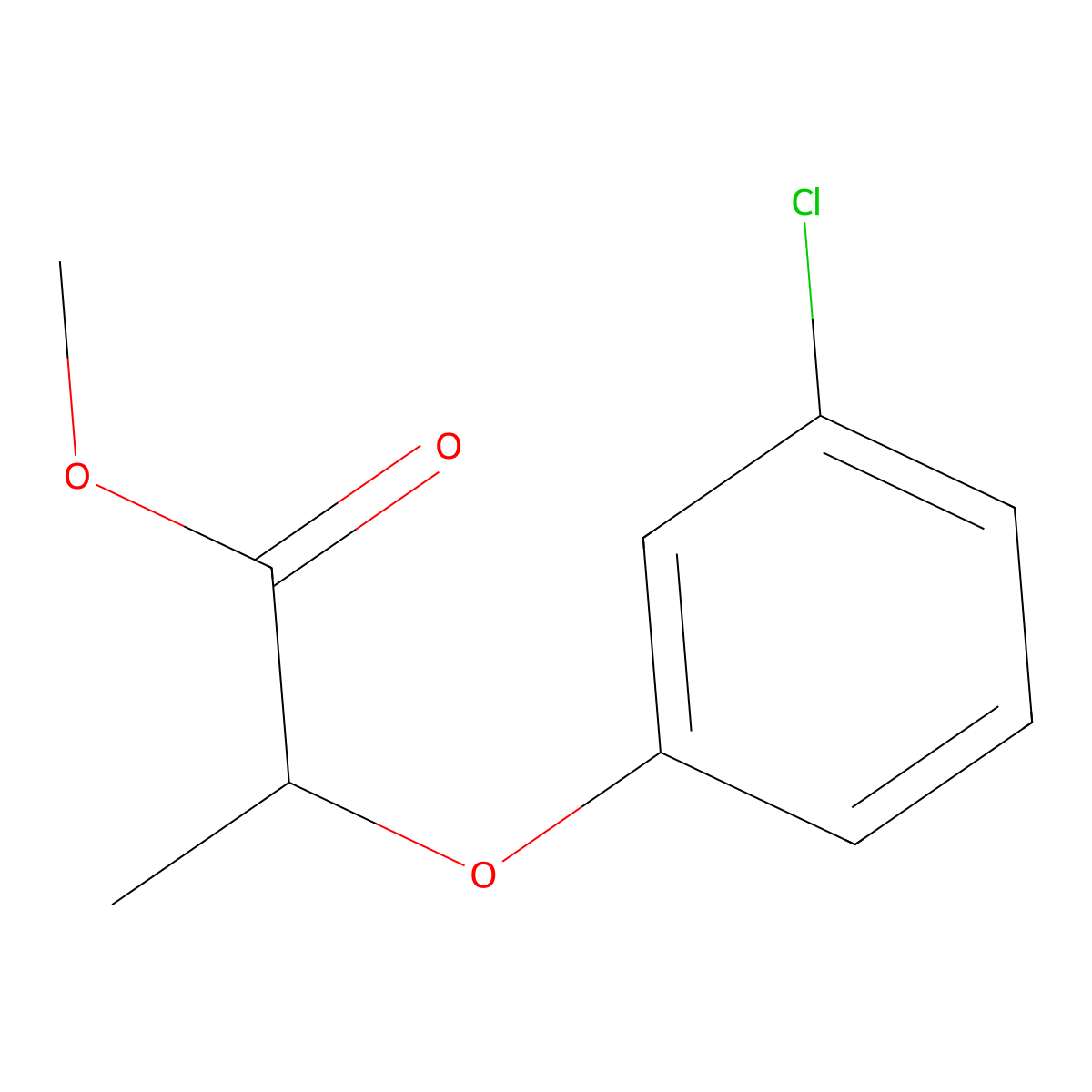 Methyl 2-(3-chlorophenoxy)propanoate molecular structure, CAS 122623-81-8