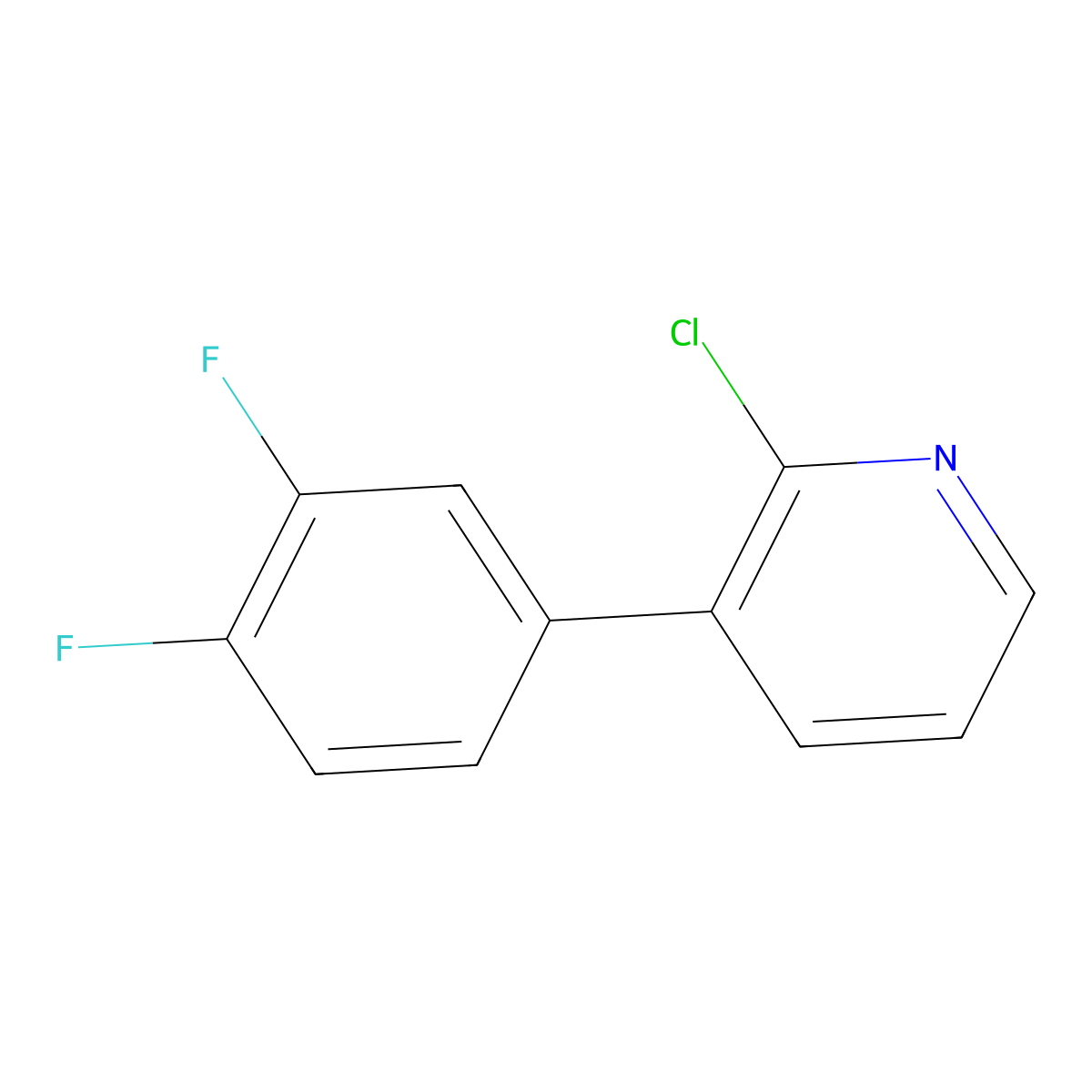 2-Chloro-3-(3,4-difluorophenyl)pyridine molecular structure, CAS 1226230-08-5