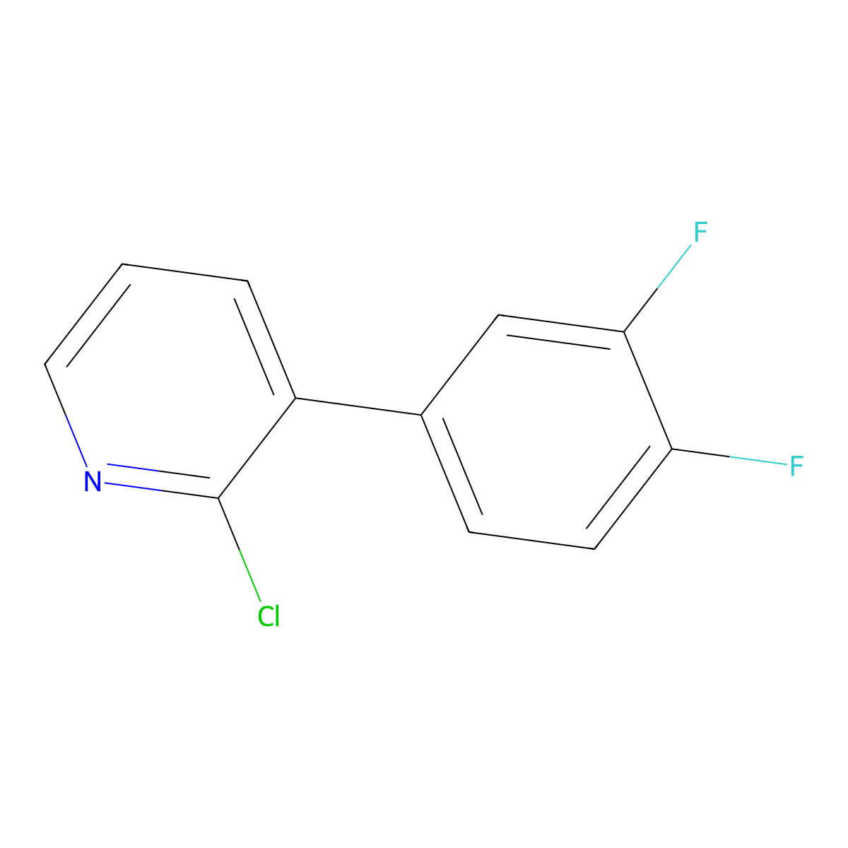 2-Chloro-3-(3,4-difluorophenyl)pyridine molecular structure, CAS 1226230-08-5