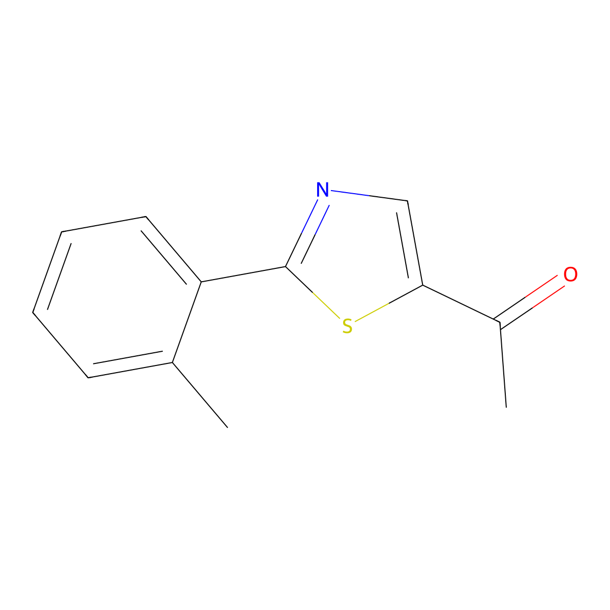 1-[2-(2-Methylphenyl)-1,3-thiazol-5-yl]ethan-1-one molecular structure, CAS 1226233-39-1