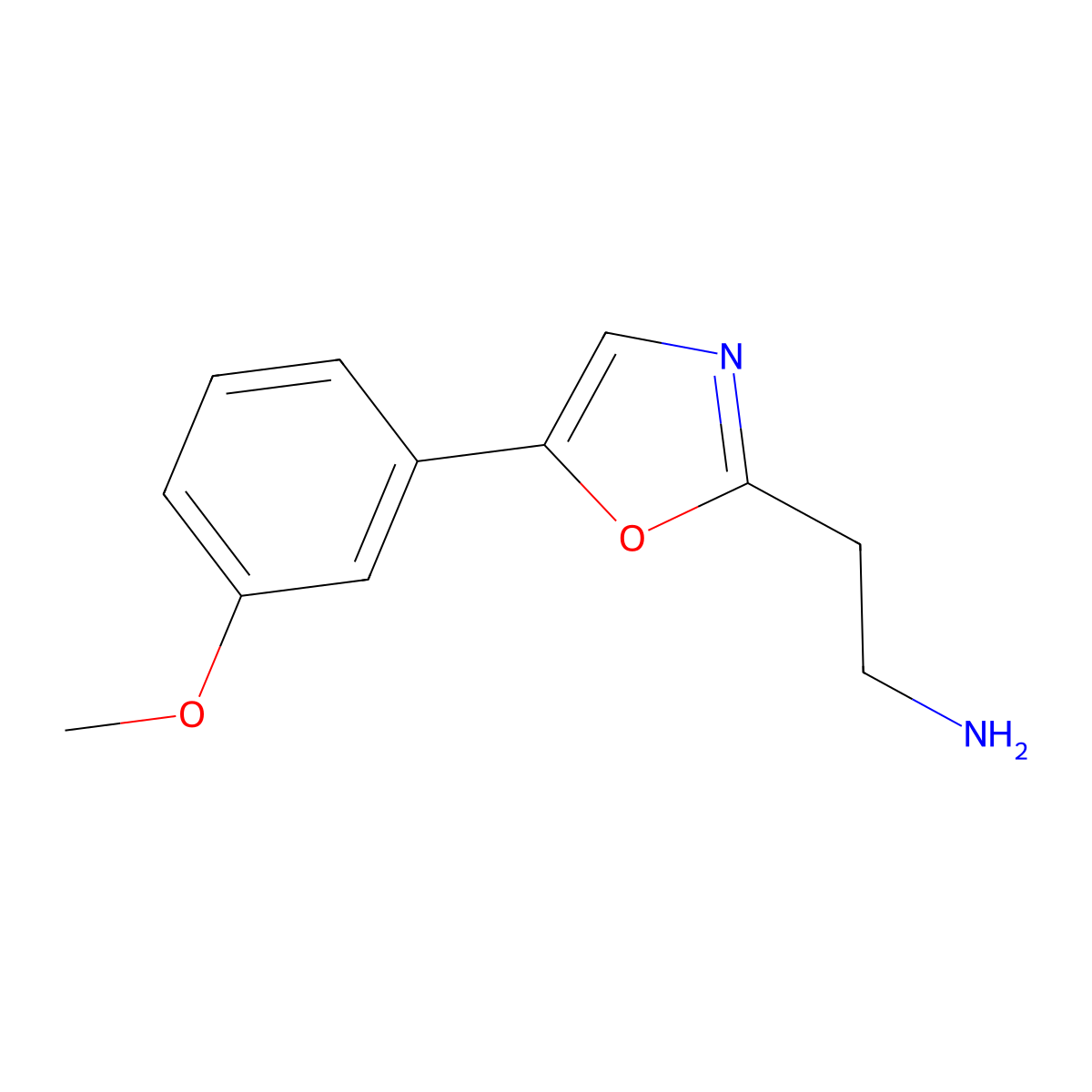 2-(5-(3-Methoxyphenyl)oxazol-2-yl)ethanamine molecular structure, CAS 1226233-43-7