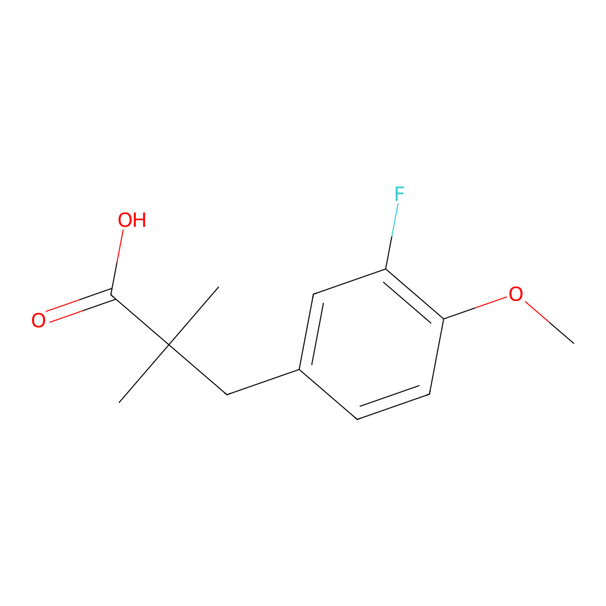 3-(3-Fluoro-4-methoxyphenyl)-2,2-dimethylpropanoic acid molecular structure, CAS 1226234-71-4