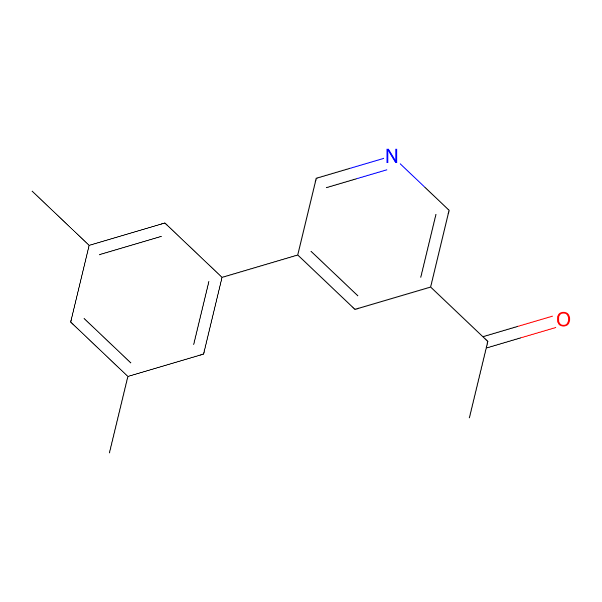 1-[5-(3,5-Dimethylphenyl)-3-pyridinyl]ethanone molecular structure, CAS 1226235-08-0