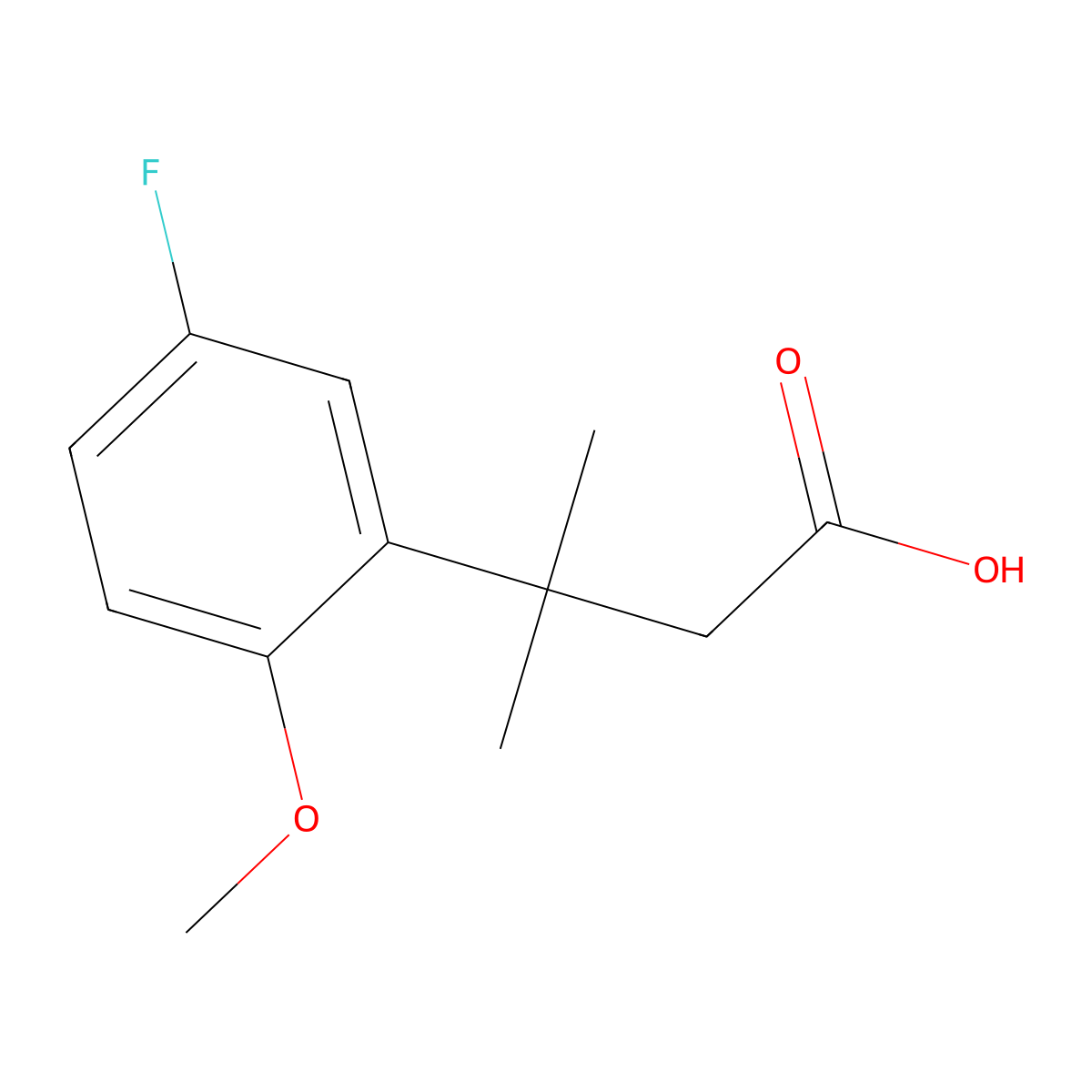 3-(5-Fluoro-2-methoxyphenyl)-3-methylbutanoic acid molecular structure, CAS 1226235-15-9