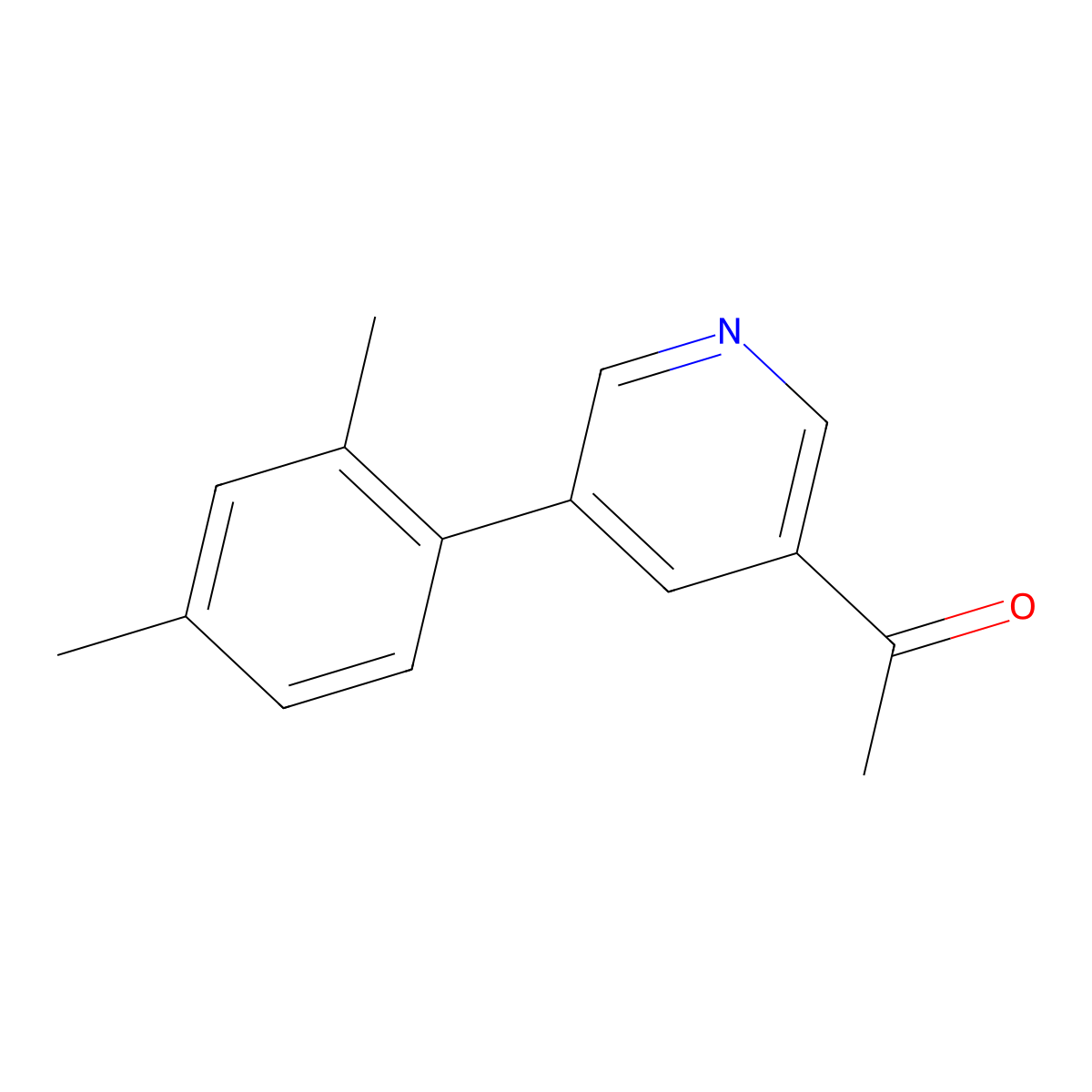 1-[5-(2,4-Dimethylphenyl)-3-pyridinyl]ethanone molecular structure, CAS 1226235-29-5