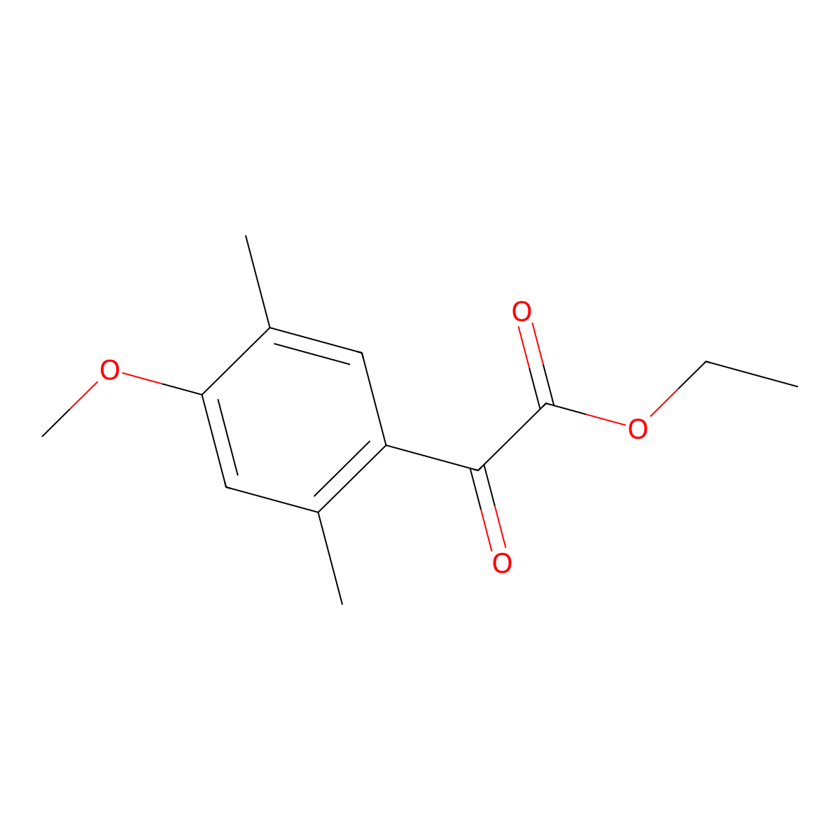 Ethyl 2-(4-methoxy-2,5-dimethylphenyl)-2-oxoacetate molecular structure, CAS 1226237-40-6
