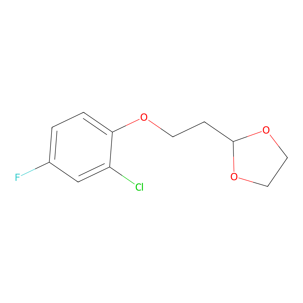 2-(2-(2-Chloro-4-fluorophenoxy)ethyl)-1,3-dioxolane molecular structure, CAS 1226239-43-5