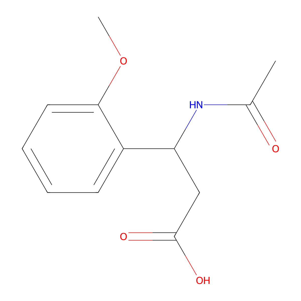 3-Acetamido-3-(2-methoxyphenyl)propanoic acid molecular structure, CAS 1226242-62-1