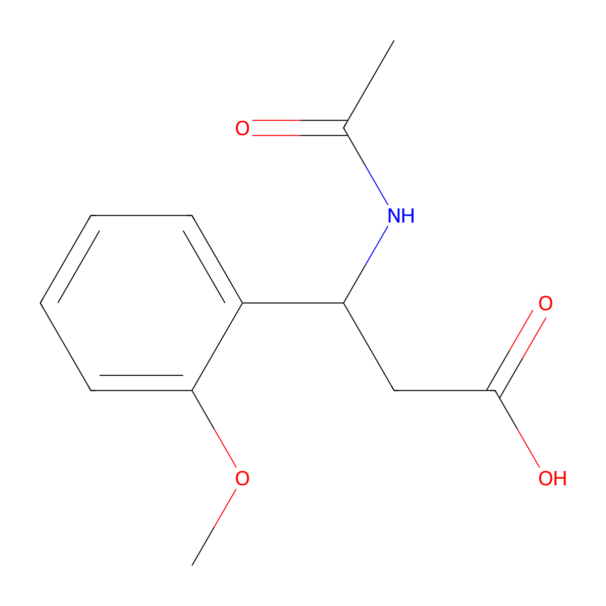 3-Acetamido-3-(2-methoxyphenyl)propanoic acid molecular structure, CAS 1226242-62-1