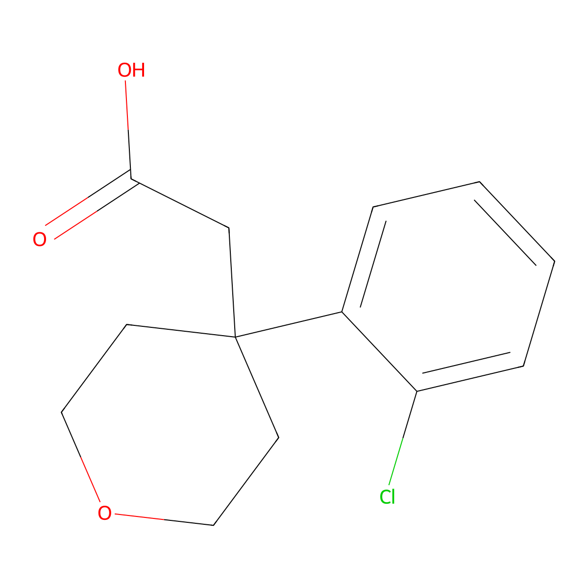2-[4-(2-Chlorophenyl)-tetrahydro-2H-pyran-4-yl]acetic acid molecular structure, CAS 1226244-26-3