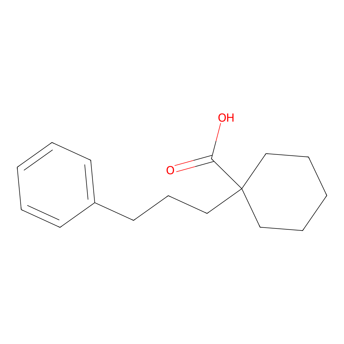 1-(3-Phenylpropyl)cyclohexanecarboxylic acid molecular structure, CAS 1226244-28-5