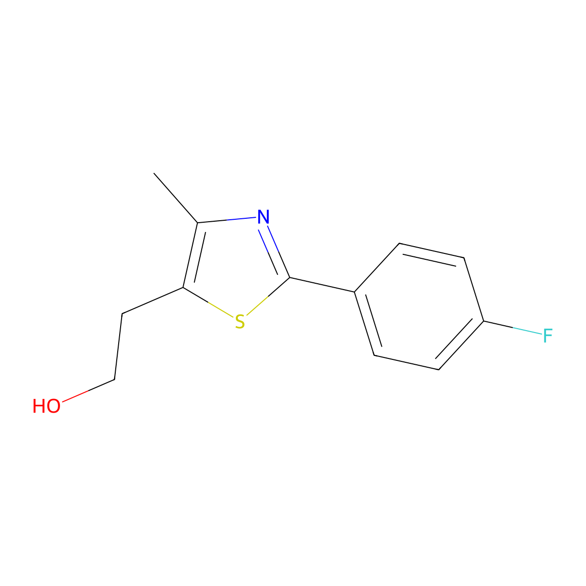 2-[2-(4-Fluorophenyl)-4-methyl-1,3-thiazol-5-yl]ethan-1-ol molecular structure, CAS 1226244-70-7