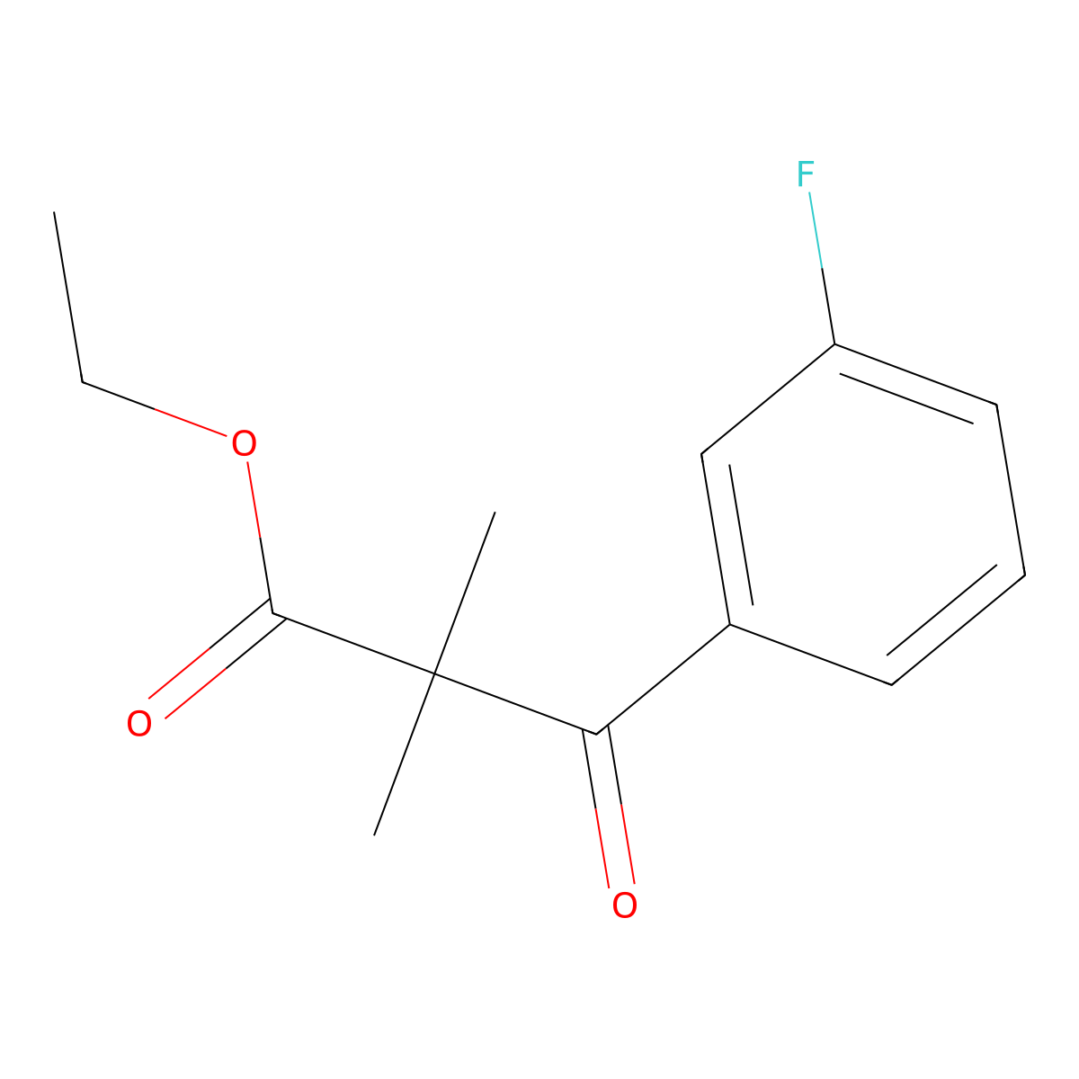 Ethyl 3-(3-fluorophenyl)-2,2-dimethyl-3-oxopropanoate molecular structure, CAS 1226259-31-9