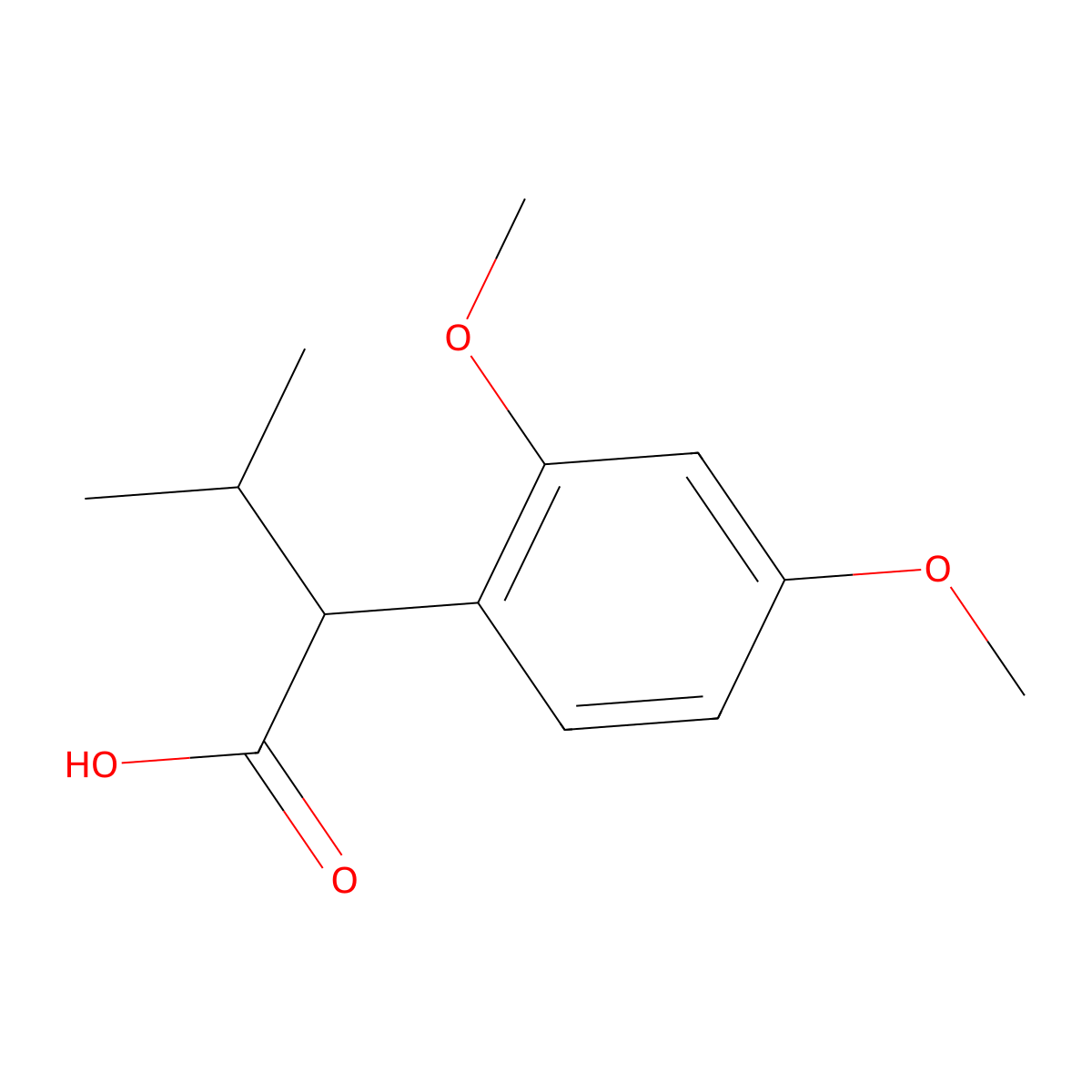 2-(2,4-Dimethoxyphenyl)-3-methylbutanoic acid molecular structure, CAS 1226259-74-0