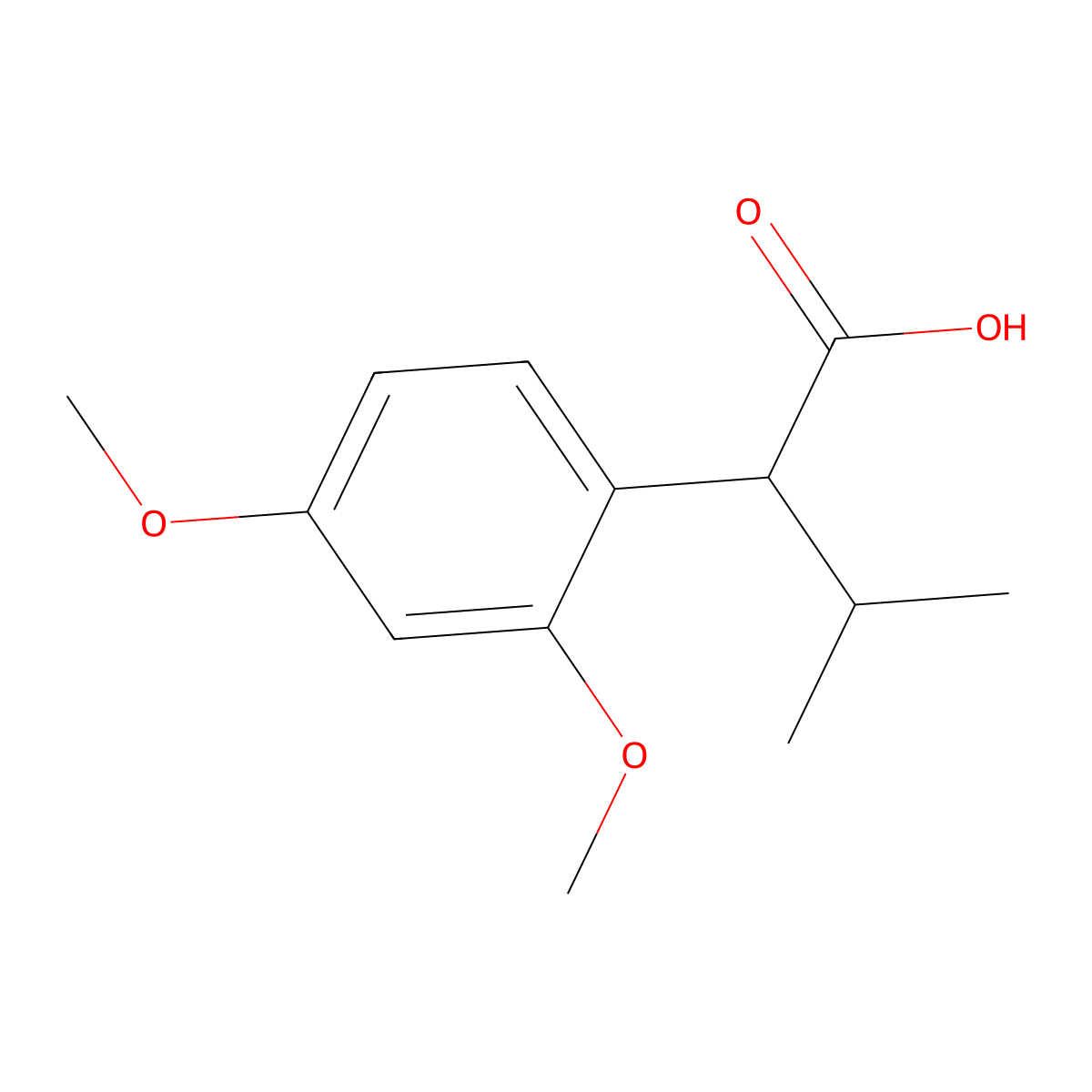 2-(2,4-Dimethoxyphenyl)-3-methylbutanoic acid molecular structure, CAS 1226259-74-0