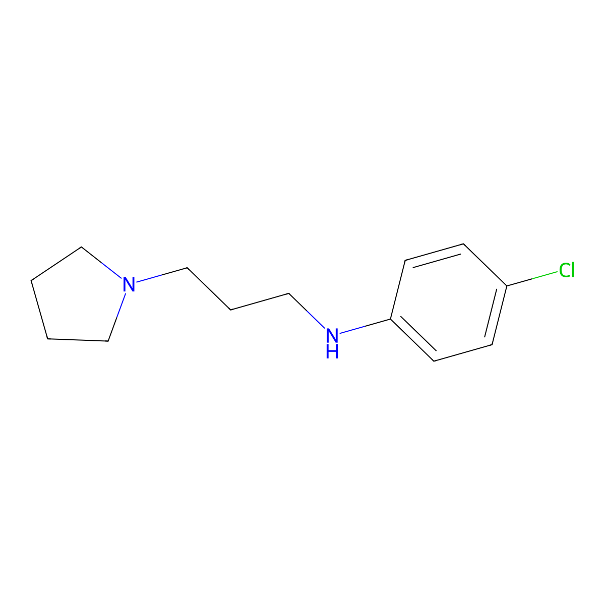 4-chloro-N-[3-(pyrrolidin-1-yl)propyl]aniline molecular structure, CAS 1226259-88-6