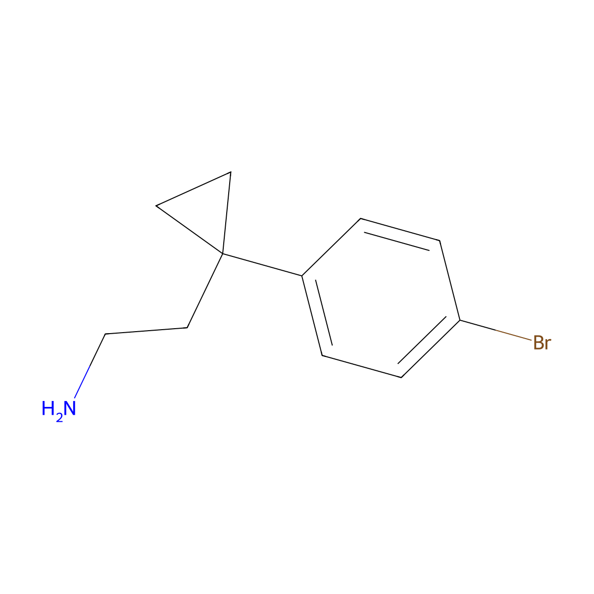 2-[1-(4-Bromophenyl)cyclopropyl]ethan-1-amine molecular structure, CAS 1226261-87-5