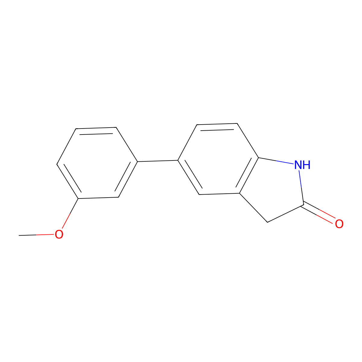 5-(3-methoxyphenyl)-1,3-dihydro-2H-indol-2-one molecular structure, CAS 1226263-22-4