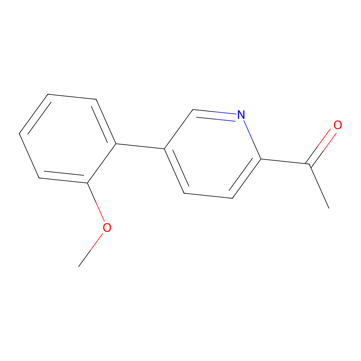 1-(5-(2-Methoxyphenyl)pyridin-2-yl)ethanone molecular structure, CAS 1226265-33-3