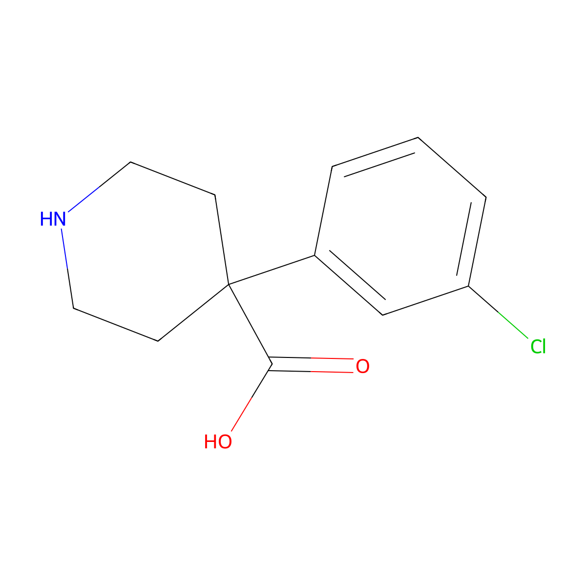 4-(3-Chlorophenyl)piperidine-4-carboxylic acid molecular structure, CAS 1226267-85-1