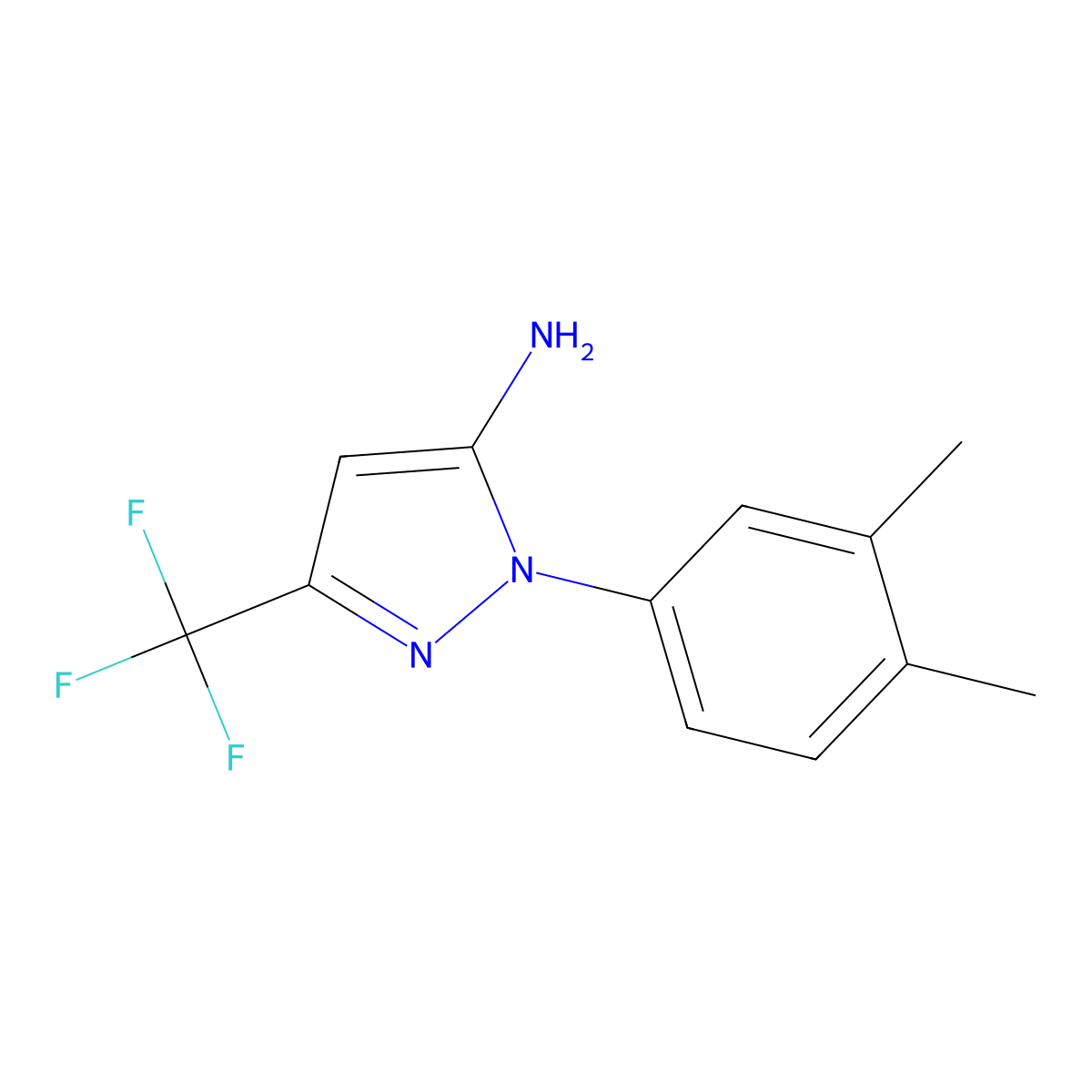 1-(3,4-dimethylphenyl)-3-(trifluoromethyl)-1H-pyrazol-5-amine molecular structure, CAS 1226268-82-1
