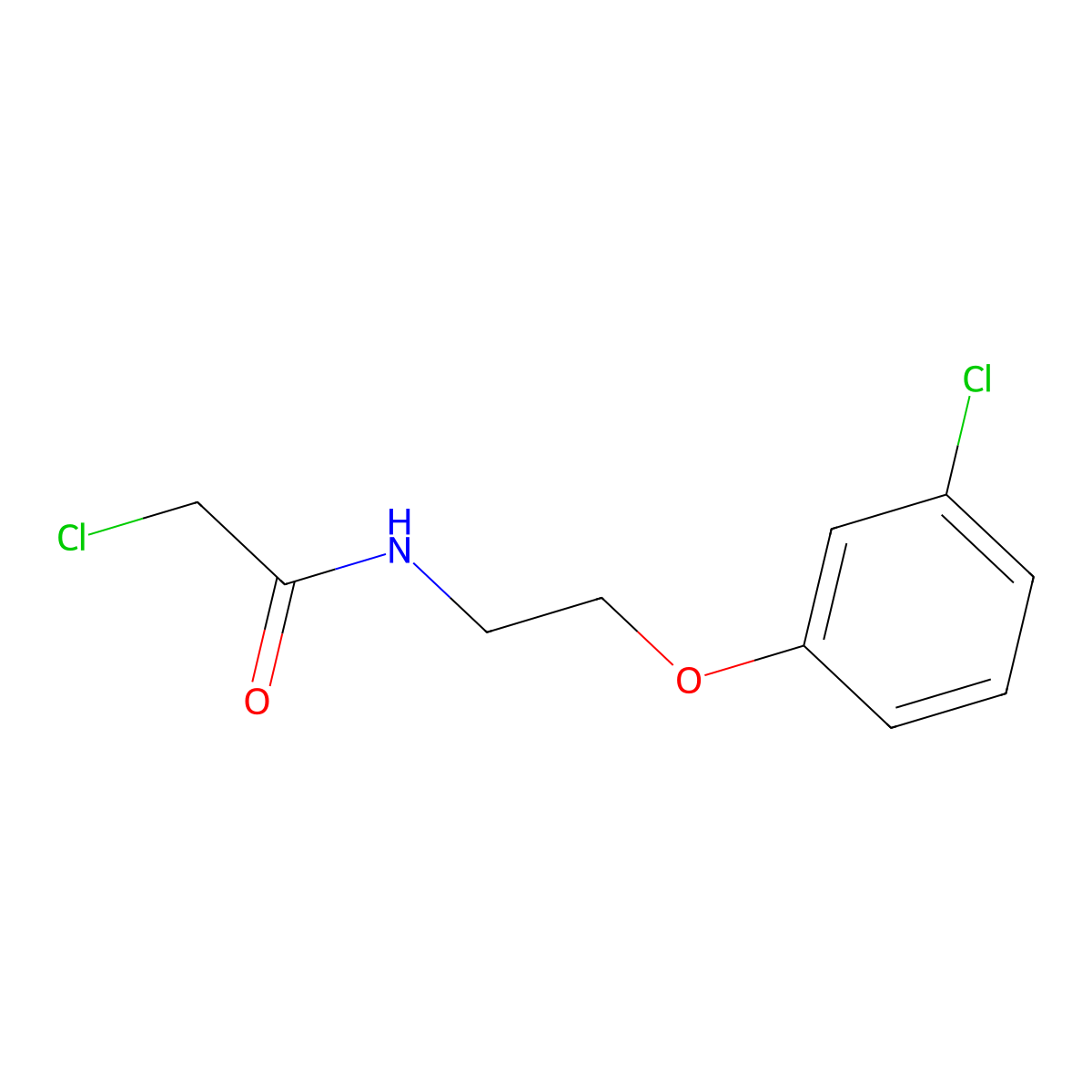 2-chloro-N-(2-(3-chlorophenoxy)ethyl)acetamide molecular structure, CAS 1226273-08-0