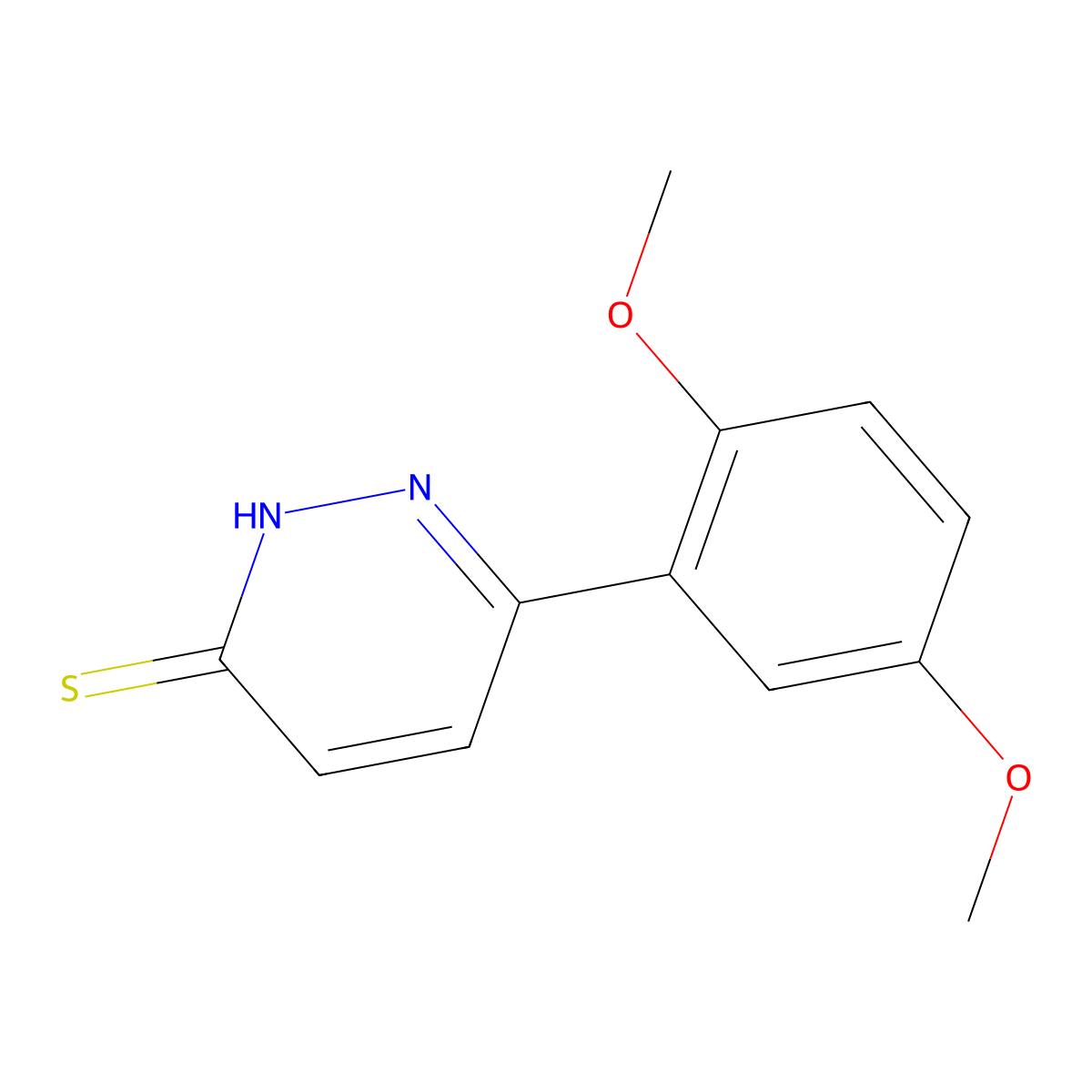 6-(2,5-Dimethoxyphenyl)pyridazine-3-thiol molecular structure, CAS 1226273-86-4