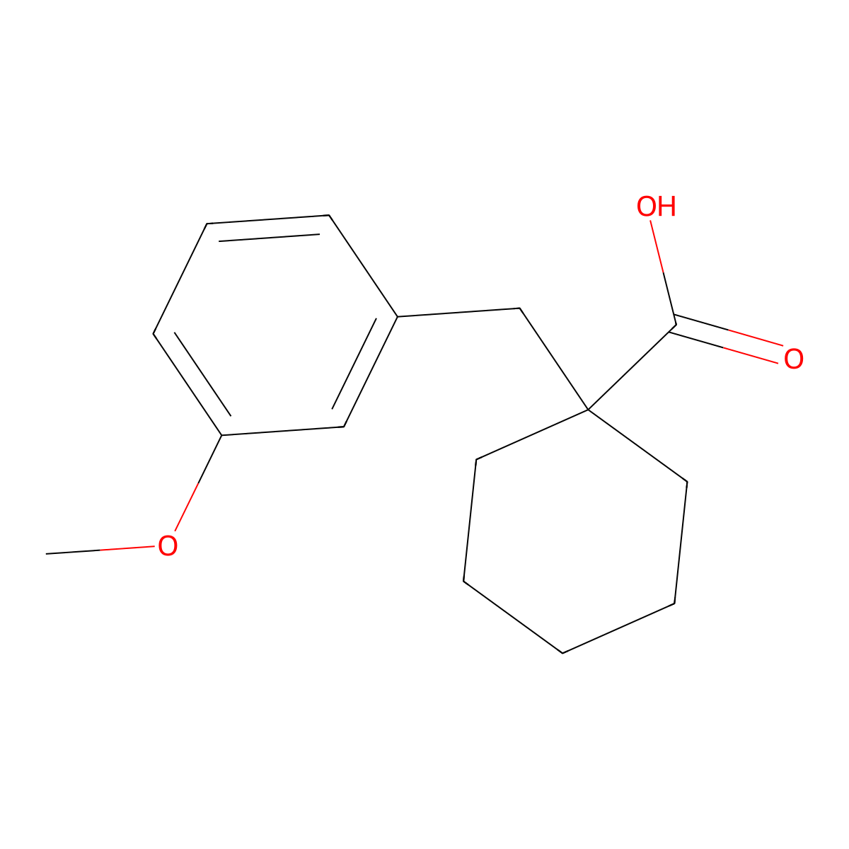 1-[(3-Methoxyphenyl)methyl]cyclohexane-1-carboxylic acid molecular structure, CAS 1226274-42-5