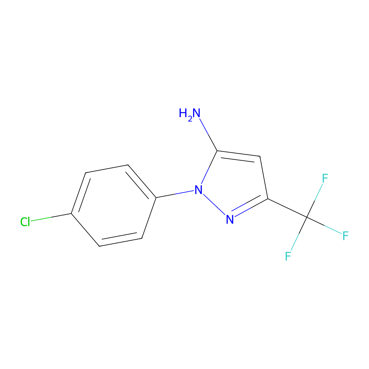 1-(4-chlorophenyl)-3-(trifluoromethyl)-1H-pyrazol-5-amine molecular structure, CAS 1226275-16-6