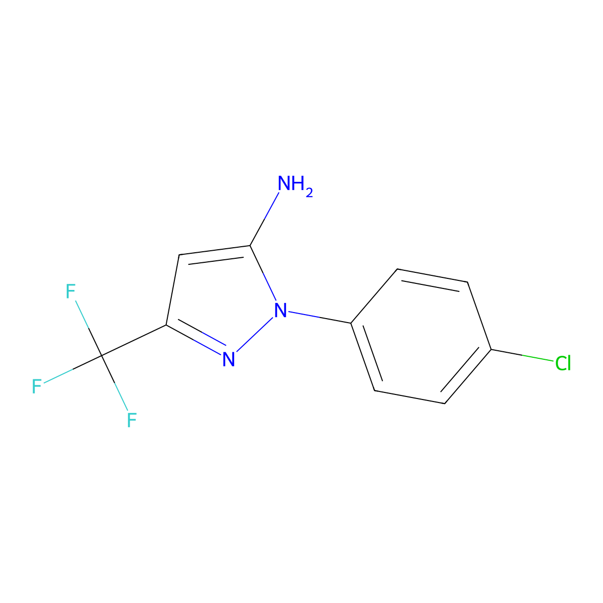 1-(4-chlorophenyl)-3-(trifluoromethyl)-1H-pyrazol-5-amine molecular structure, CAS 1226275-16-6
